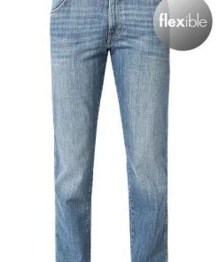 Coupon ✔️ Wrangler Jeans Texas Stretch Worn Broke W12137X Slim Fit, Baumwoll-Stretch, 🛒 Jeansblau ❤️