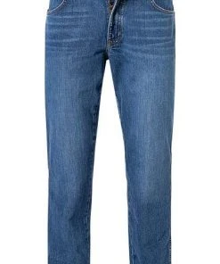 Großhandel 🤩 Wrangler Jeans Texas Slim W12ST112E Slim Fit, Baumwoll-Stretch, Jeansblau ✔️