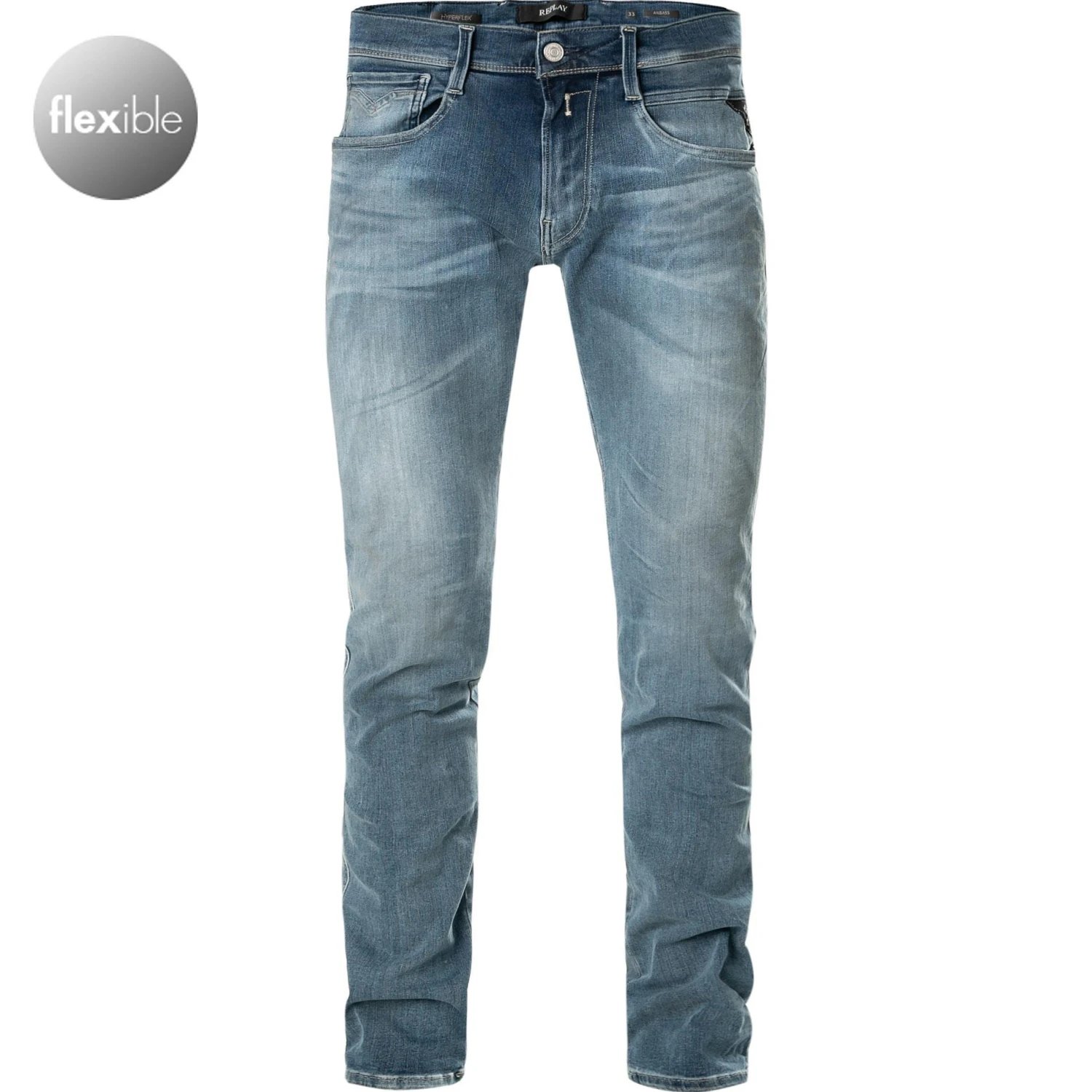Billig 👏 Replay Jeans Anbass M914Y.000.661 A05/009 Slim Fit, Baumwoll-Stretch 11oz, Jeansblau 👍 1 Billig 👏 Replay Jeans Anbass M914Y.000.661 A05/009 Slim Fit, Baumwoll-Stretch 11oz, Jeansblau 👍