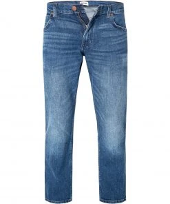 Coupon ✔️ Wrangler 🤩 Jeans Greensboro Hard Edge W15QJX246 Regular Straight, Baumwoll-Stretch 14,75oz, Denimblau ⭐