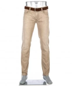 Auslauf 😀 Alberto Tapered Fit Slipe Organic 68371381/525 Jeans Slipe, Bio-Baumwoll-Stretch 11,5oz, Beige , Beige 🎁