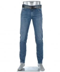 Aktion 🔔 Alberto Tapered Fit Robin Organic 39771381/885 ⌛ Jeans Robin, Bio Baumwoll-Stretch 10oz, Dunkelblau ⭐