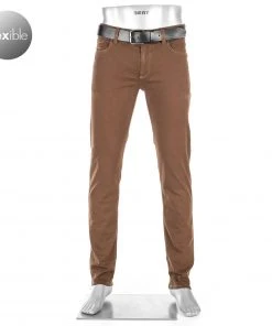 Auslauf ❤️ Alberto Regular Fit Pipe-DS Coloured 42471383/550 Jeans Pipe, Baumwolle T400® 9oz, Schokobraun 😉