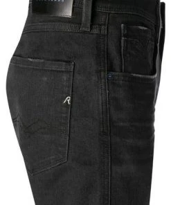 Bester Verkauf 🎁 Replay Jeans Anbass M914Y.000.573B956/098 Slim Fit, Bio Baumwoll-Stretch, Schwarz 🛒 -Jeans Verkaufsgeschäft 378891 norm3